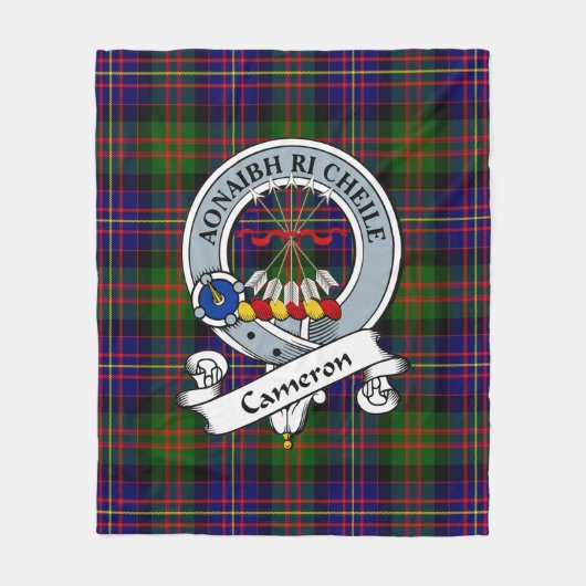 Cameron of Erracht Modern Clan badge Tartan Pset Fleece Deken (Voorkant)