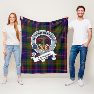 Cameron Of Erracht Moderne Clan Badge Tartan Schot Fleece Deken