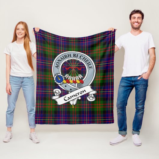 Cameron Of Erracht Moderne Clan Badge Tartan Schot Fleece Deken (In situ)