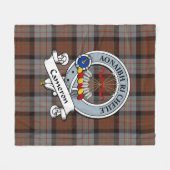 Cameron of Erracht Weathered Clan Badge Tartan Pla Fleece Deken (Voorkant (Horizontaal))