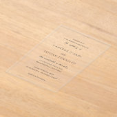Cameron Simple Modern Wedding Acryl Uitnodigingen (Laagn)