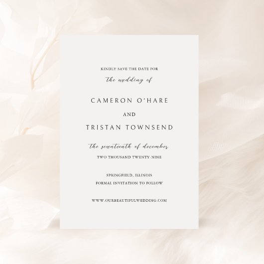 Cameron Simple Modern Wedding Save The Date