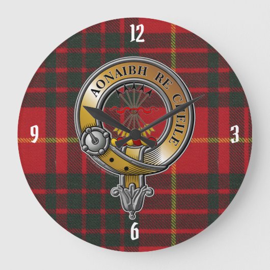 Cameron Tartan & Badge Grote Klok (Voorkant)