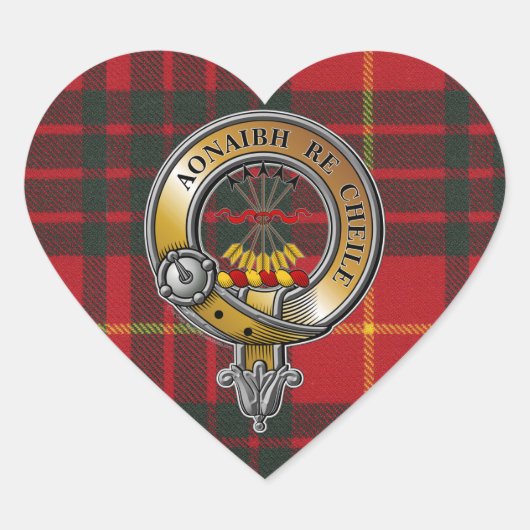 Cameron Tartan & Badge Hart Sticker (Voorkant)