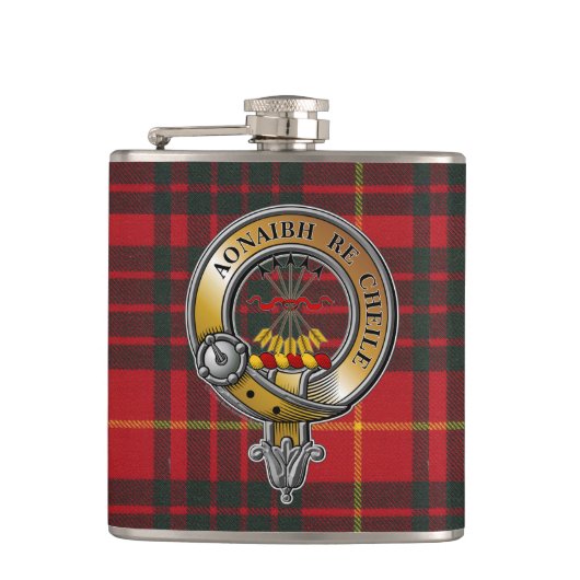 Cameron Tartan & Badge Heupfles (Voorkant)