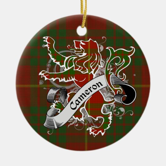 Cameron Tartan Lion Keramisch Ornament (Voorkant)