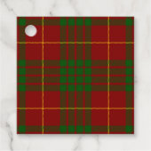 Cameron tartan red green plaid bedankjes labels (Voorkant)