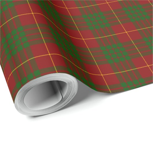 Cameron tartan red green plaid cadeaupapier (Rol Hoek)