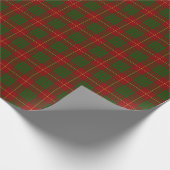 Cameron tartan red green plaid cadeaupapier (Hoek)