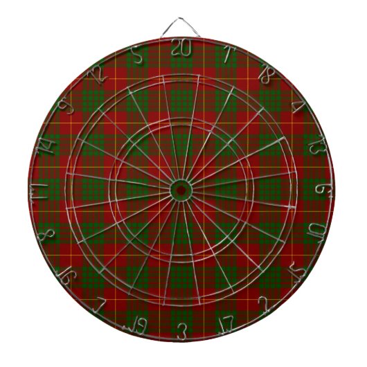 Cameron tartan red green plaid dartbord (Voorkant)