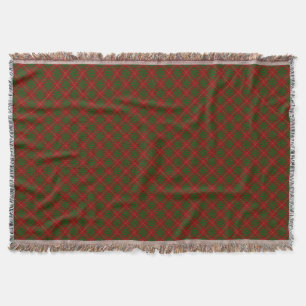 Cameron tartan red green plaid deken