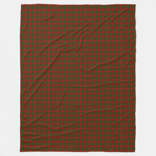Cameron tartan red green plaid fleece deken (Voorkant)
