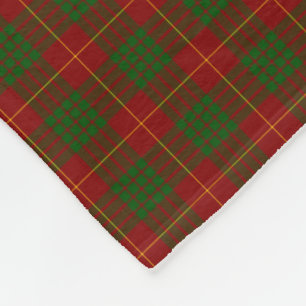 Cameron tartan red green plaid fleece deken