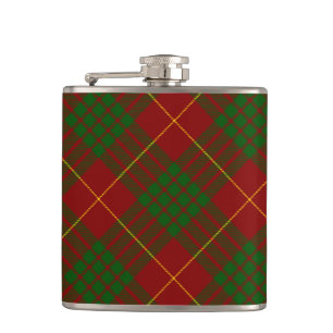 Cameron tartan red green plaid heupfles