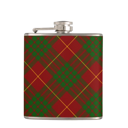 Cameron tartan red green plaid heupfles (Voorkant)