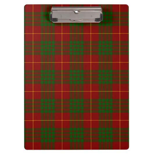 Cameron tartan red green plaid klembord (Voorkant)