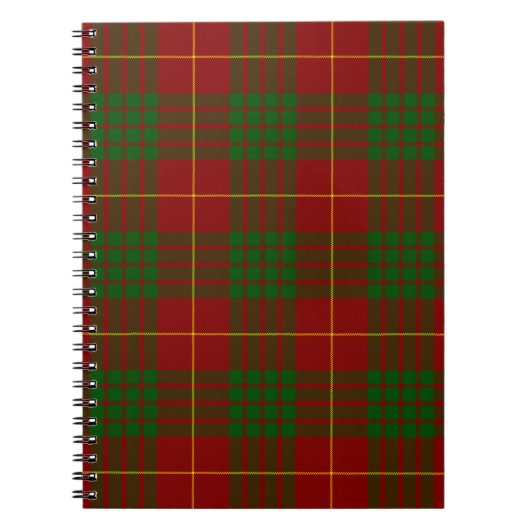 Cameron tartan red green plaid notitieboek (Voorkant)