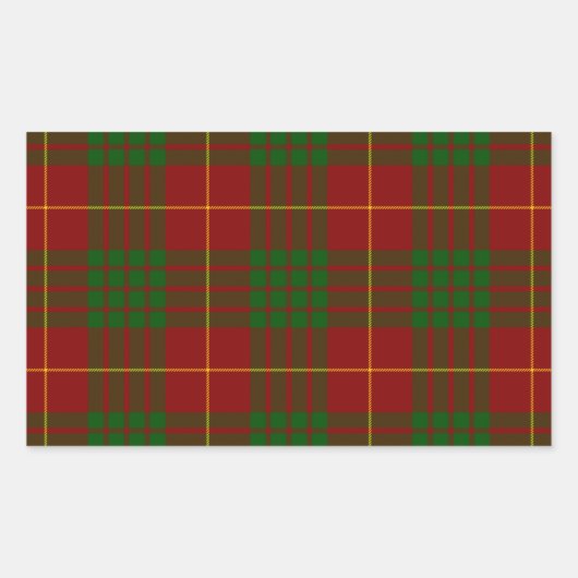 Cameron tartan red green plaid rechthoekige sticker (Voorkant)