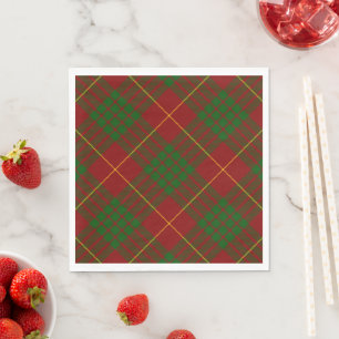 Cameron tartan red green plaid servet