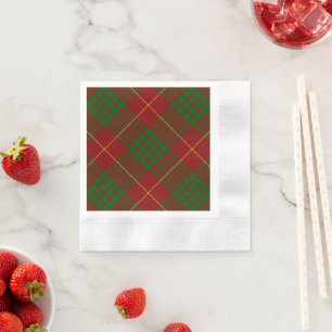 Cameron tartan red green plaid servet
