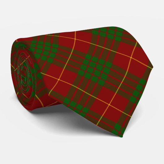 Cameron tartan red green plaid stropdas (Opgerold)