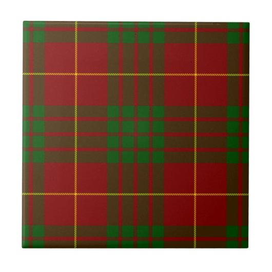 Cameron tartan red green plaid tegeltje (Voorkant)