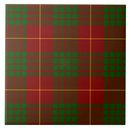 Cameron tartan red green plaid tegeltje (Voorkant)