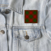Cameron tartan red green plaid vierkante button 5,1 cm (In situ)