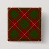 Cameron tartan red green plaid vierkante button 5,1 cm (Voorkant)