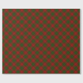 Cameron tartan rood groen geruit cadeaupapier (Vlak)