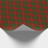 Cameron tartan rood groen geruit cadeaupapier (Hoek)