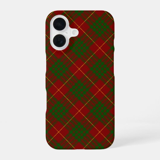 Cameron tartan rood groen geruit iPhone 16 hoesje (Achterkant)