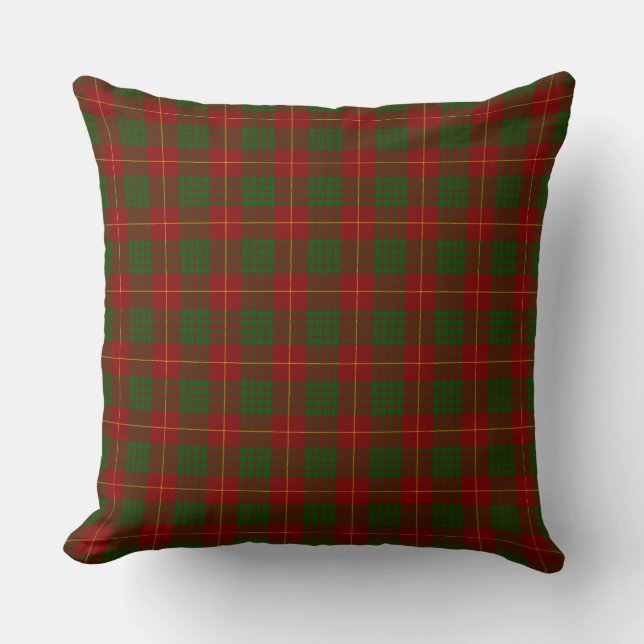 Cameron tartan rood groen geruit kussen (Voorkant)