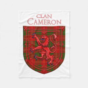 Cameron Tartan Scottish Play Lion Rampant Fleece Deken