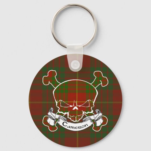 Cameron Tartan Skull Keyring Sleutelhanger (Voorkant)