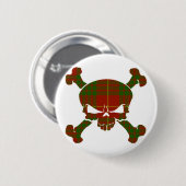Cameron Tartan Skull No Banner Button (Voorkant /achterkant)