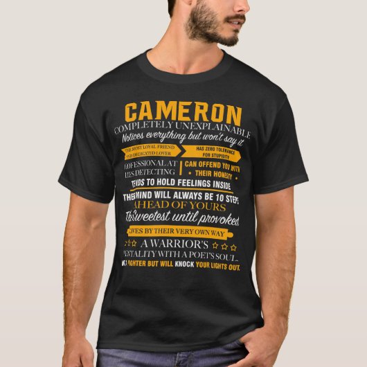 CAMERON volledig onverklaarbaar T-shirt (Voorkant)