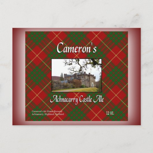 Cameron's Achnacarry Castle Ale Briefkaart (Voorkant)