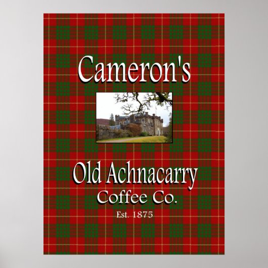 Cameron's Old Achnacarry Coffee Co. Poster (Voorkant)