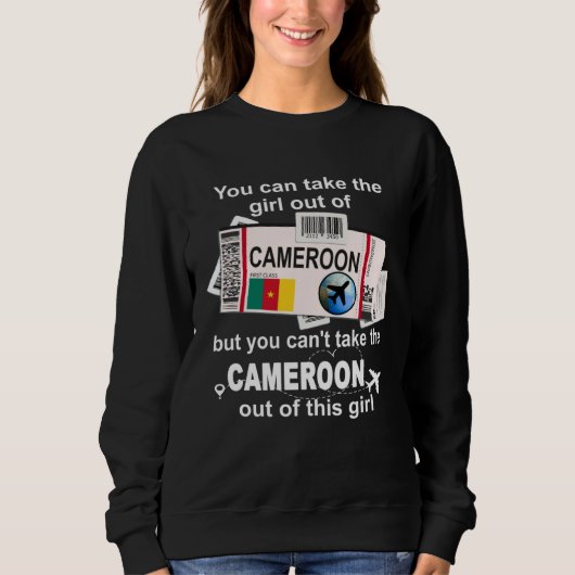 Cameroon Boarding Pass Cameroon Girl Cameroon Trui (Voorkant)