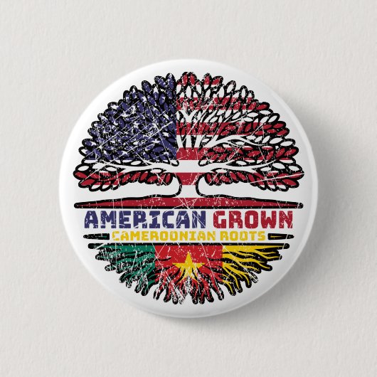 Cameroon Cameroonian American USA Verenigde Staten Ronde Button 5,7 Cm (Voorkant)