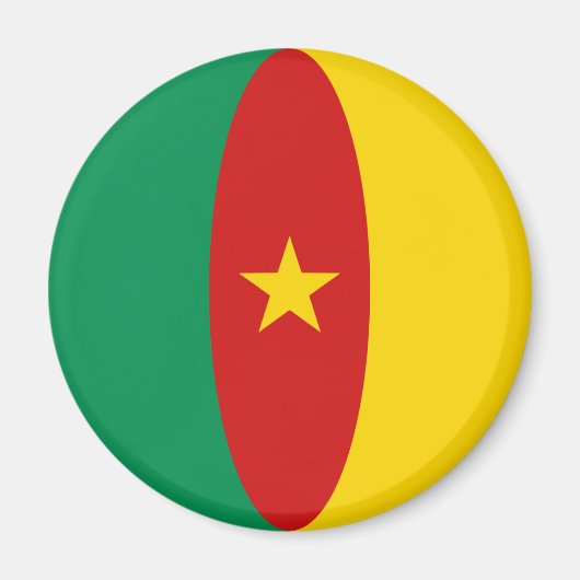 Cameroon Fisheye Flag Magnet (Voorkant)