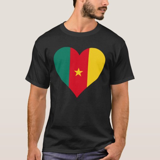 Cameroon Flag Heart Cameroon Love Cameroon T-shirt (Voorkant)