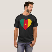 Cameroon Flag Heart Cameroon Love Cameroon T-shirt (Voorkant volledig)