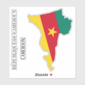 Cameroon Flag Map Patriotic Sticker (Vel)