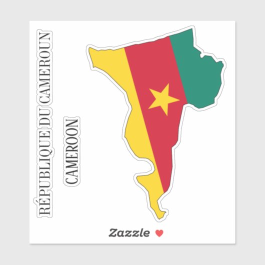 Cameroon Flag Map Patriotic Sticker (Vel)