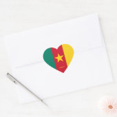 Cameroon Flag Patriotic Hart Sticker (Envelop)