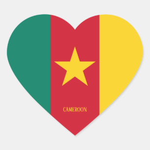 Cameroon Flag Patriotic Hart Sticker