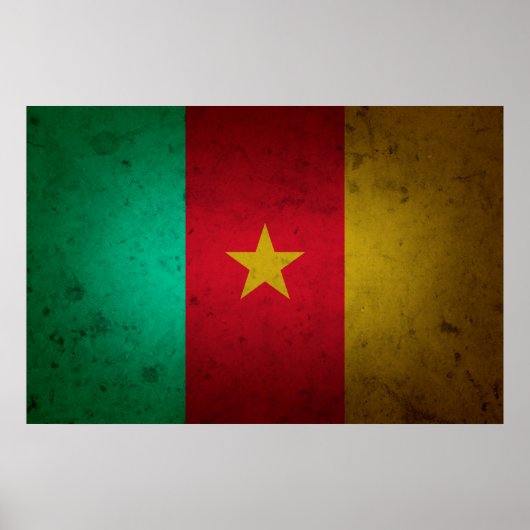 Cameroon Grunge Flag Cameroonian Texture Poster (Voorkant)