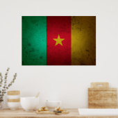 Cameroon Grunge Flag Cameroonian Texture Poster (Keuken)